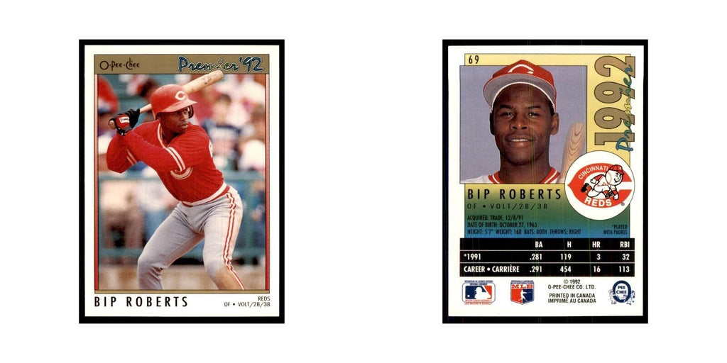 1992 O-Pee-Chee Premier Bip Roberts Reds #69