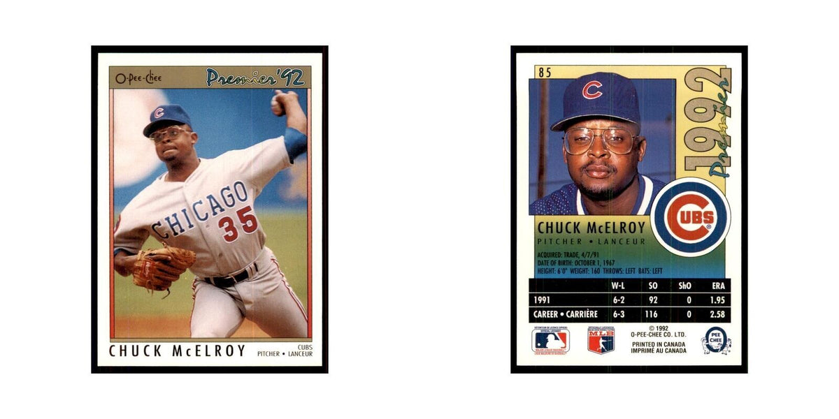 1992 O-Pee-Chee Premier Chuck McElroy Cubs #85