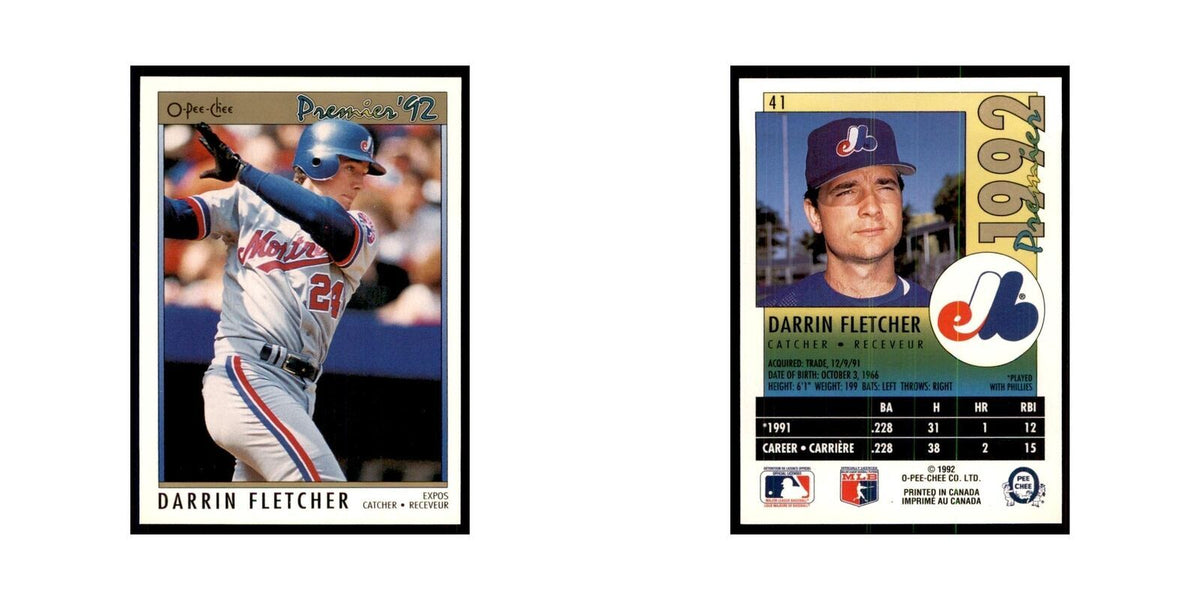 1992 O-Pee-Chee Premier Darrin Fletcher Montreal Expos #41