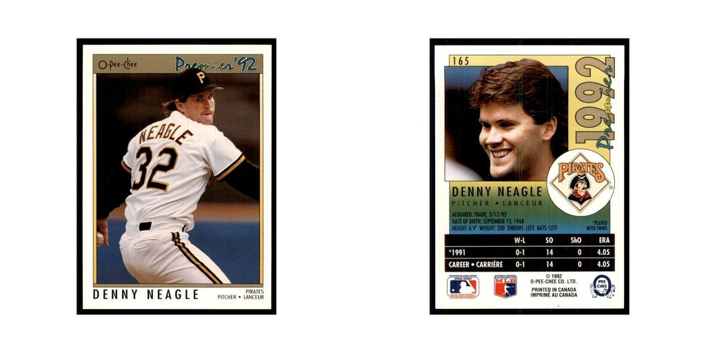 1992 O-Pee-Chee Premier Denny Neagle Pirates #165