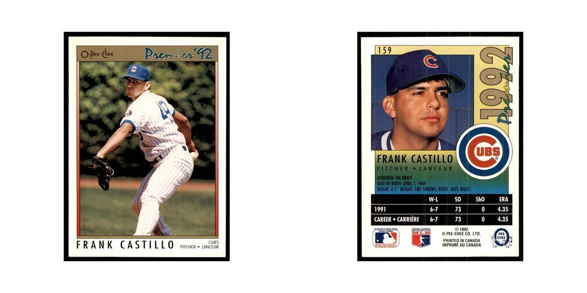 1992 O-Pee-Chee Premier Frank Castillo RC Cubs #159