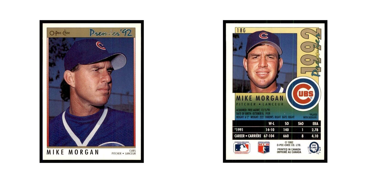 1992 O-Pee-Chee Premier Mike Morgan Cubs #180