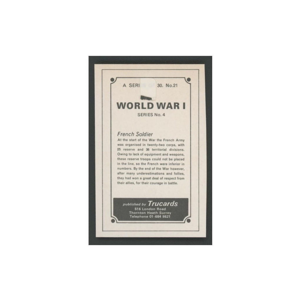 1970 Trucard World War I French Soldier #21