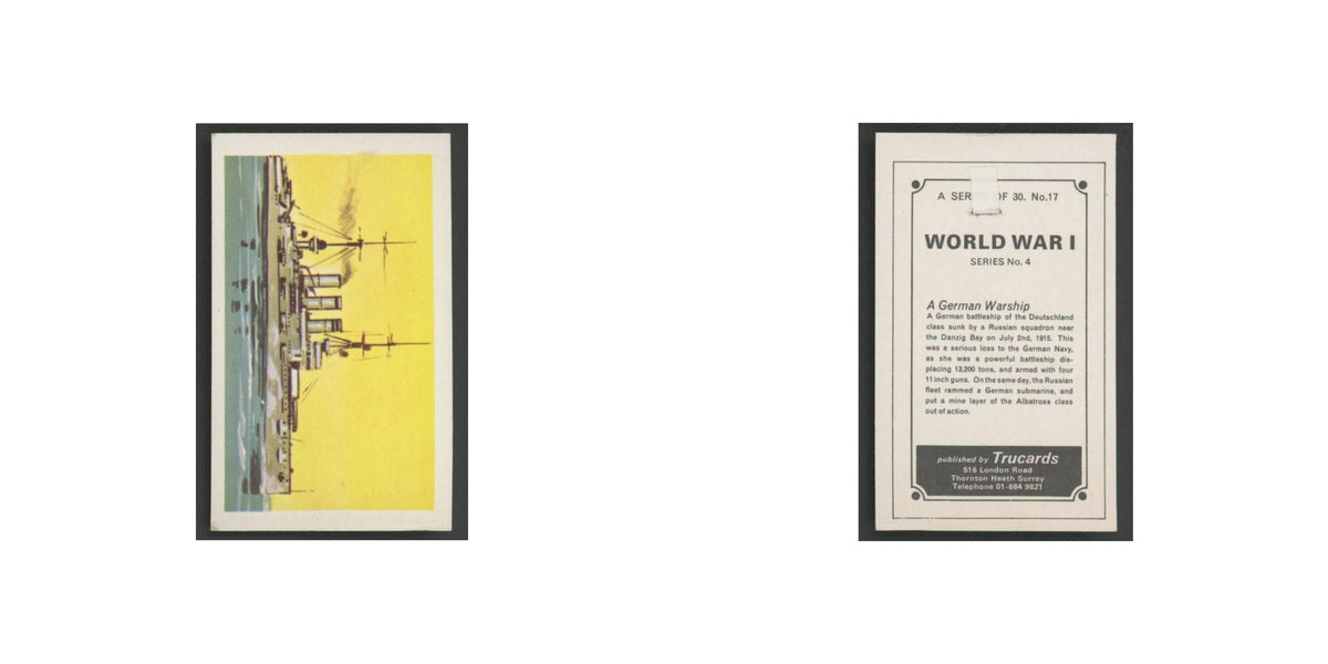 1970 Trucard World War I A German Warship #17