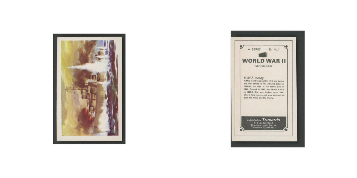 1970 Trucard World War II H.M.S. Verity #1
