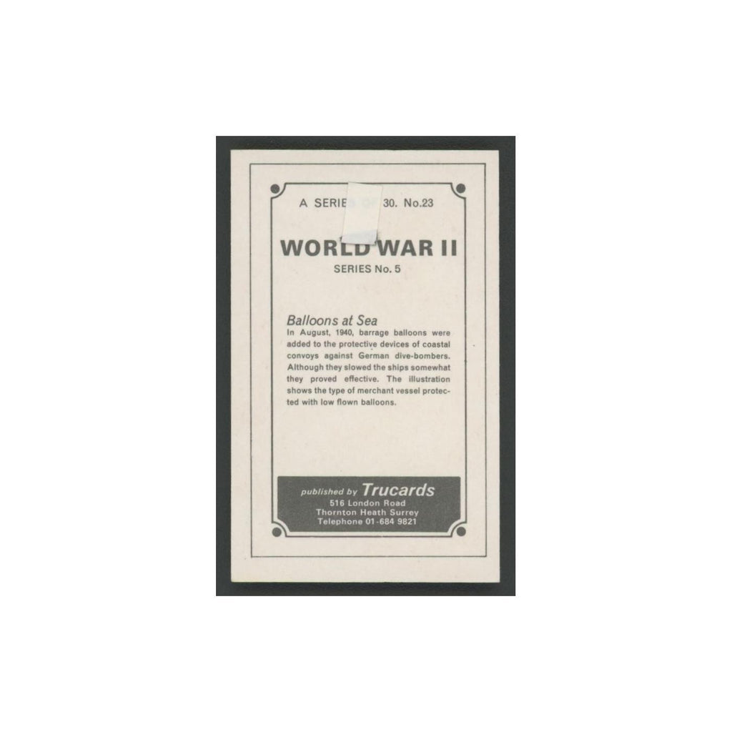 1970 Trucards World War II Balloons at Sea #23