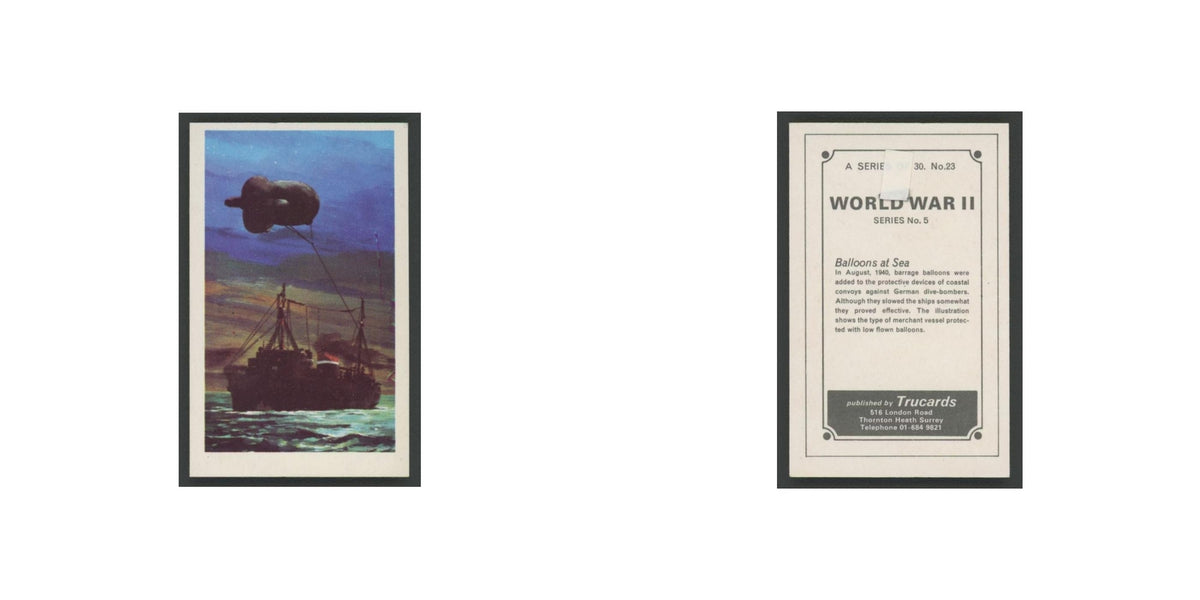1970 Trucards World War II Balloons at Sea #23
