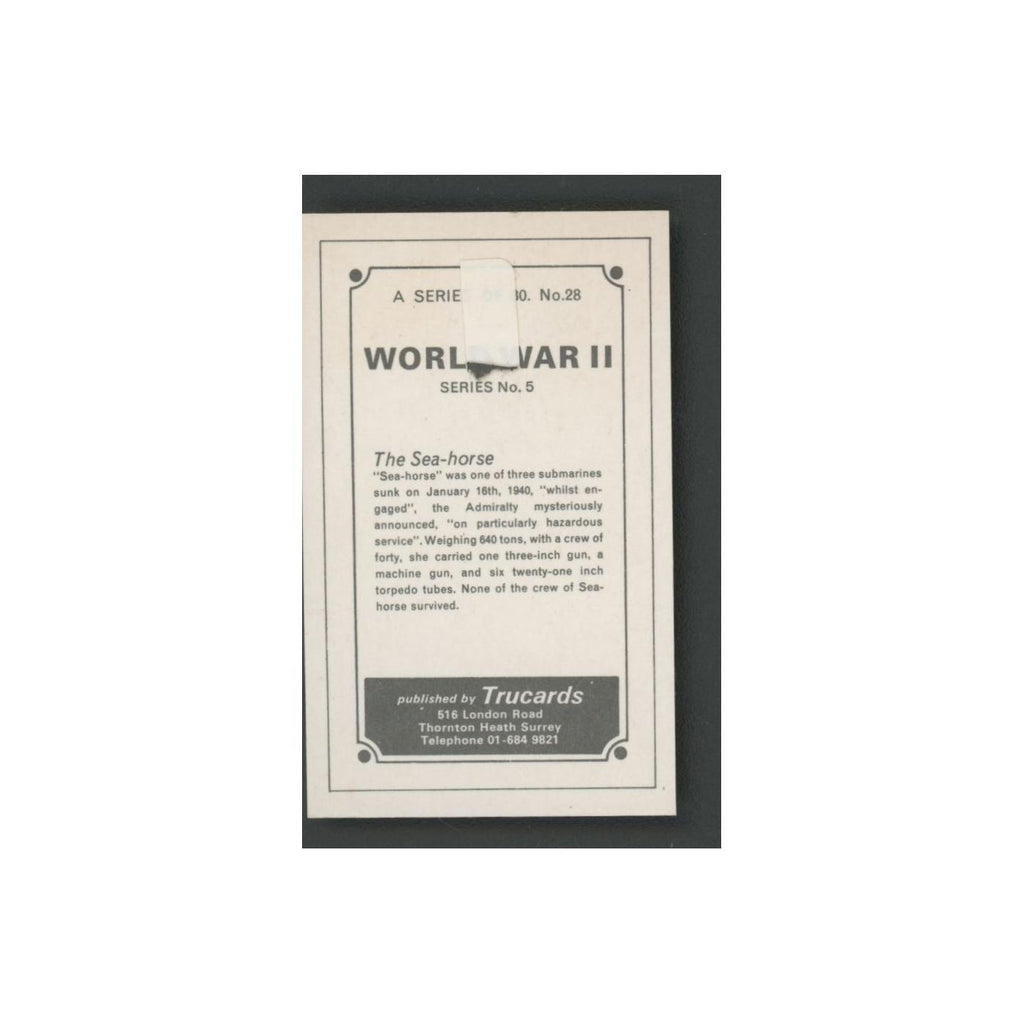 1970 Trucards World War II The Sea-Horse #28