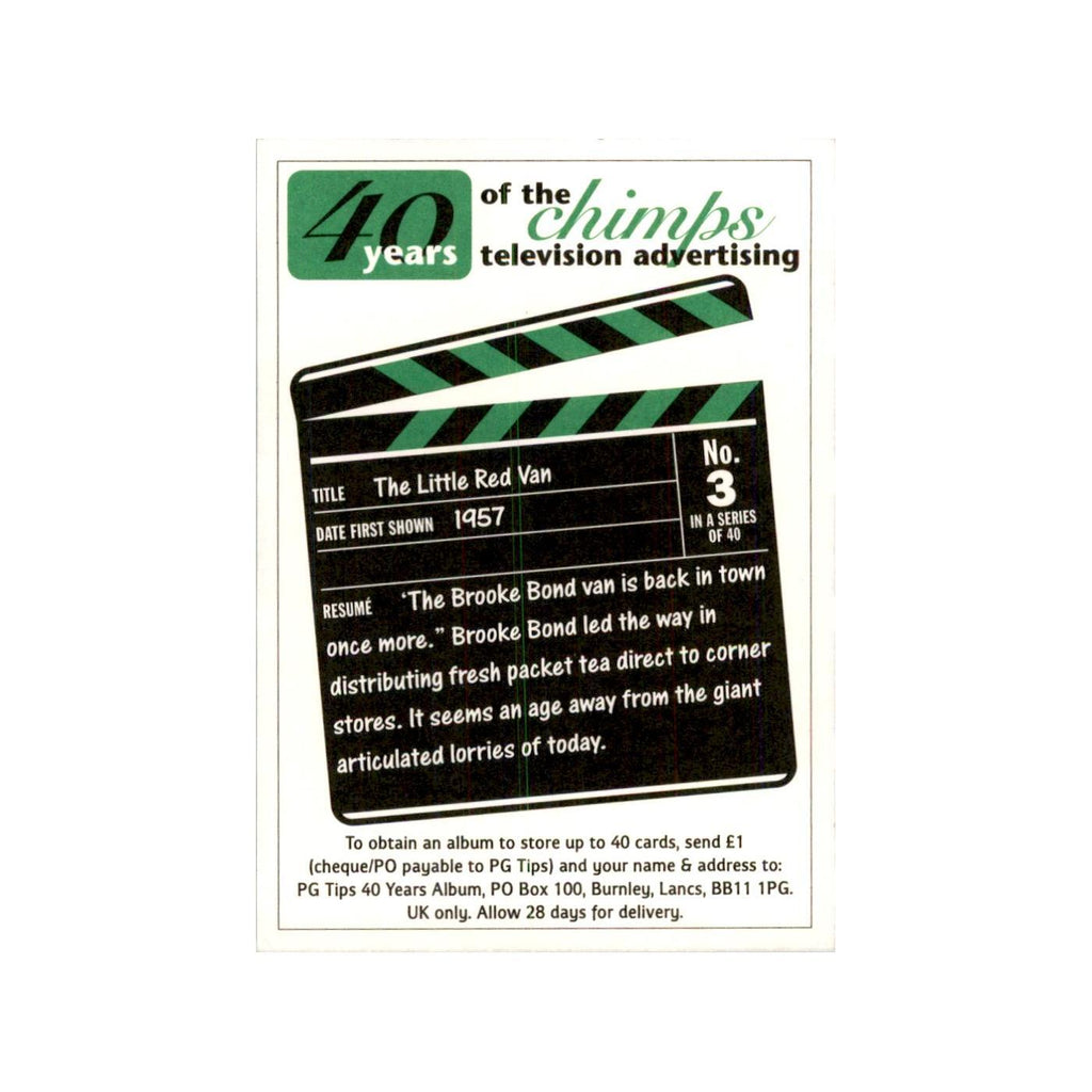1995 PG Chimps 40th Anniversary Trading Card The Little Red Van #3