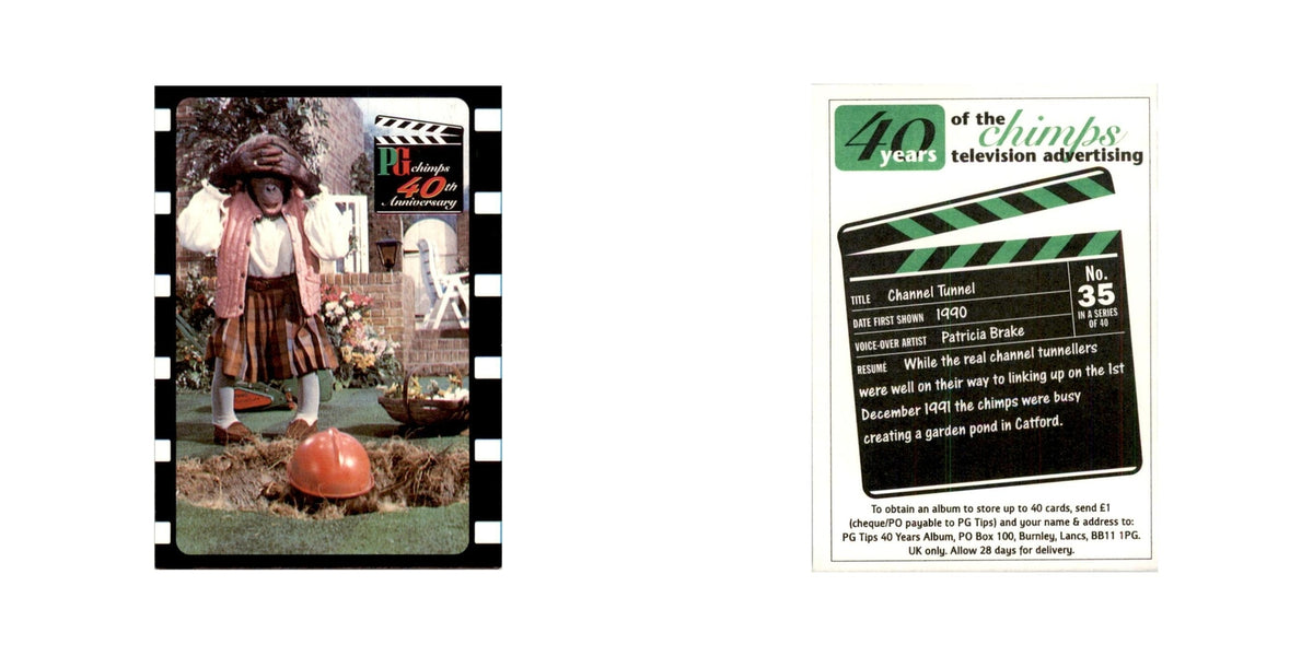 1995 PG Chimps 40th Anniversary Trading Card Channel Tunnel #35