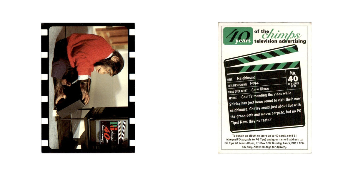 1995 PG Chimps 40th Anniversary Trading Card Neighbours #40