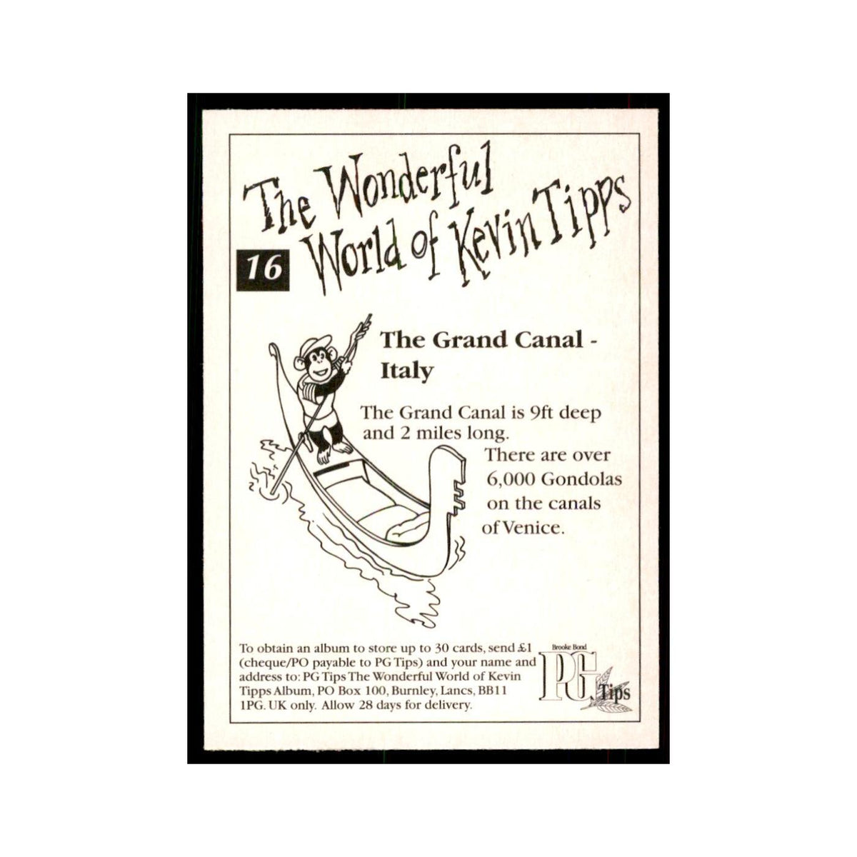 1997 PG Tips Wonderful World of Kevin Tipps The Grand Canal #16