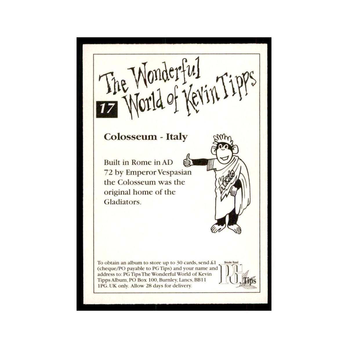 1997 PG Tips Wonderful World of Kevin Tipps Colosseum #17