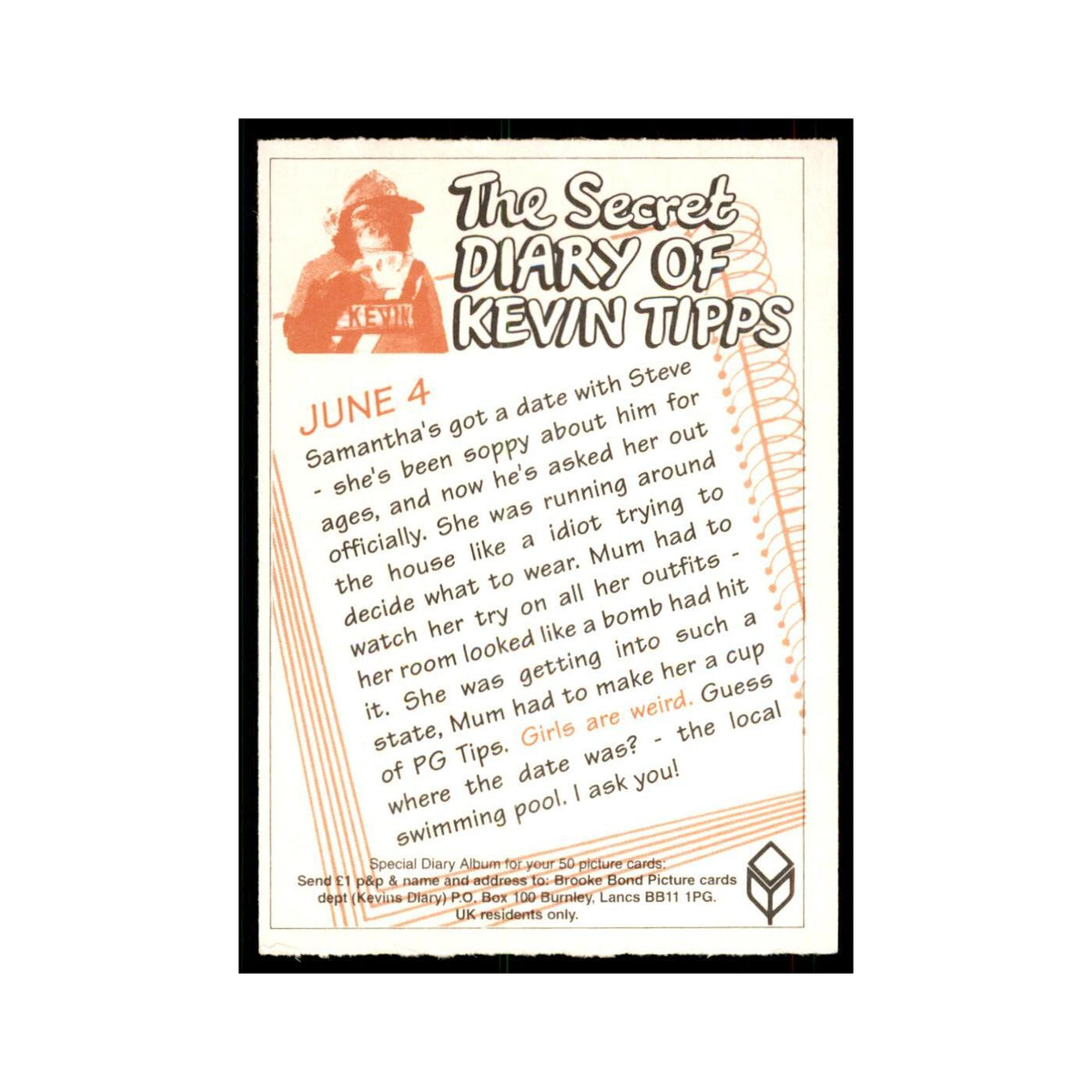 1995 PG Tips The Secret Diary of Kevin Tipps June 4 #nan