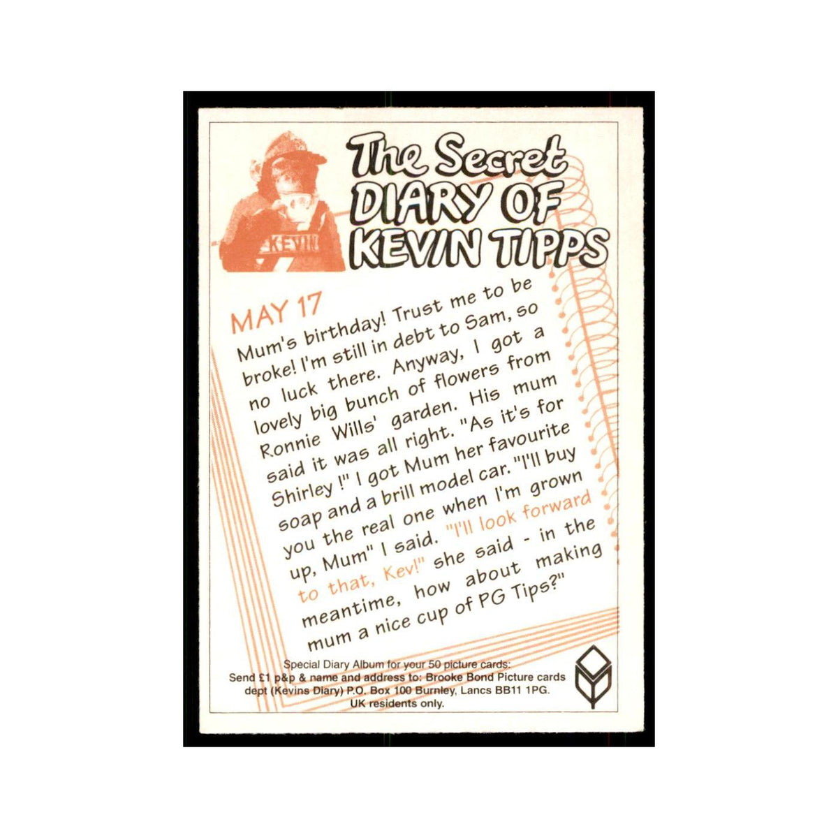 1995 PG Tips The Secret Diary of Kevin Tipps May 17 #nan