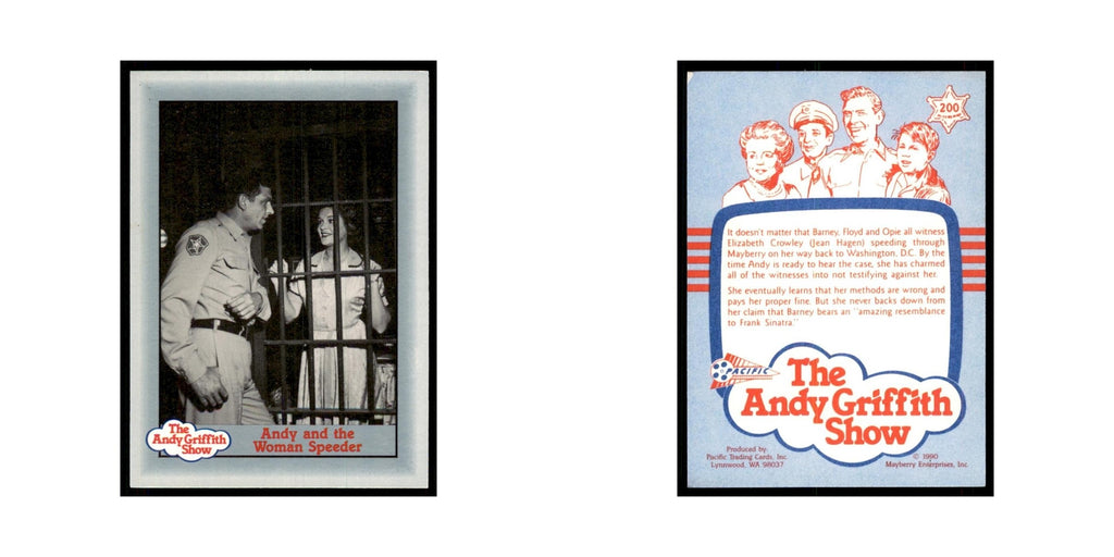 1990 Andy Griffith Show Trading Card Andy and the Woman Speeder #200