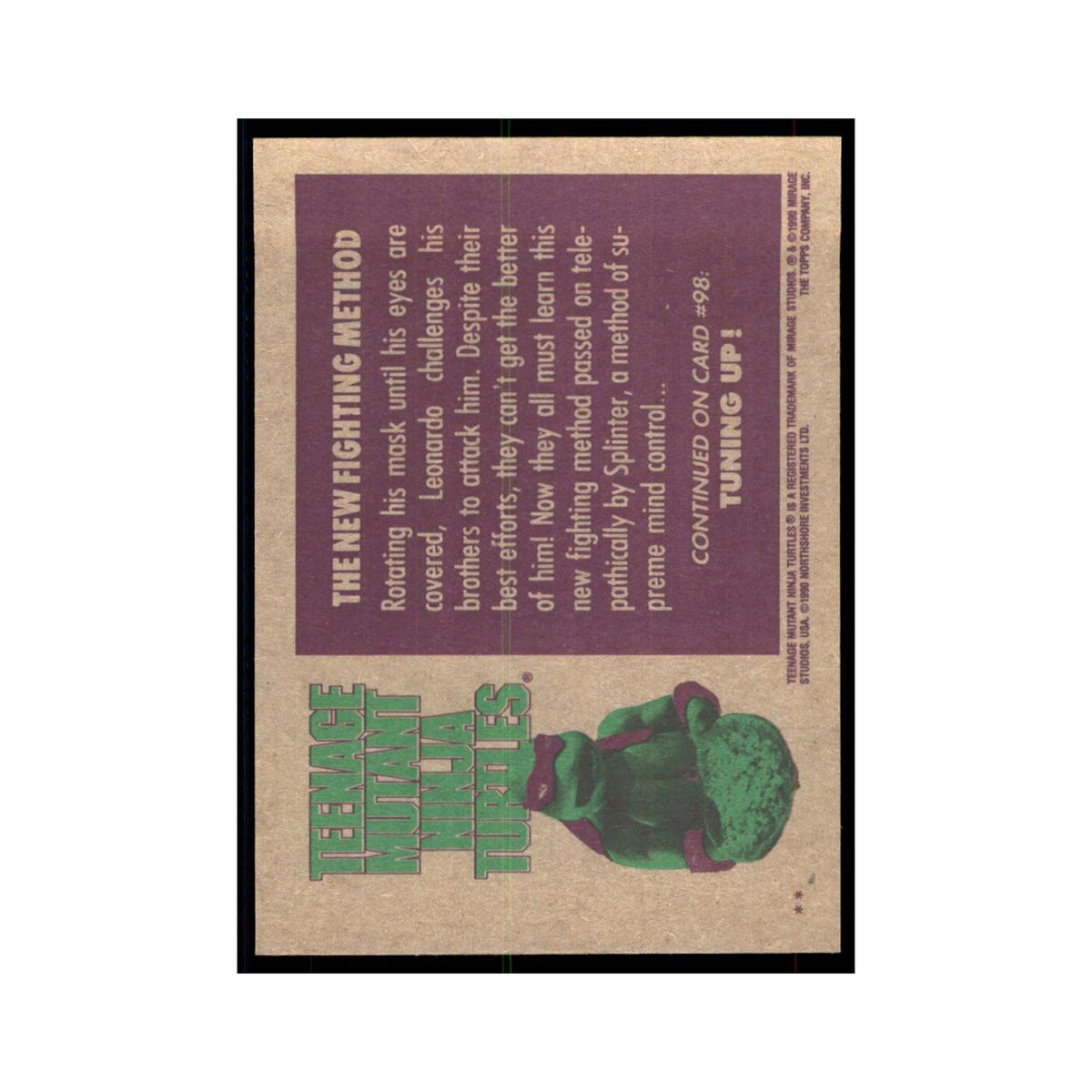 1990 Topps Teenage Mutant Ninja Turtles The New Fighting Method #97.0