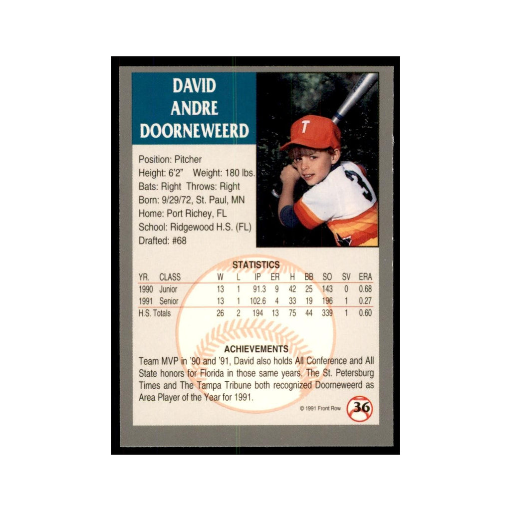 1991 Front Row Dave Doorneweerd Baseball Cards #36