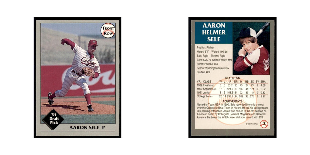 1991 Front Row Aaron Sele Baseball Cards #2