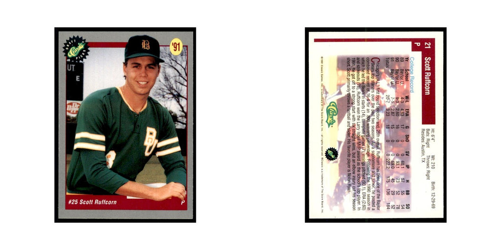 1991 Classic Draft Picks Scott Ruffcorn Baseball Cards #21