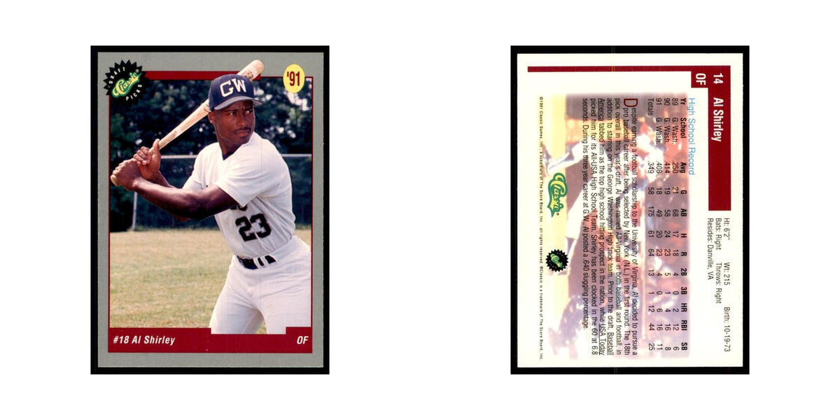 1991 Classic Draft Picks Al Shirley Baseball Cards #14