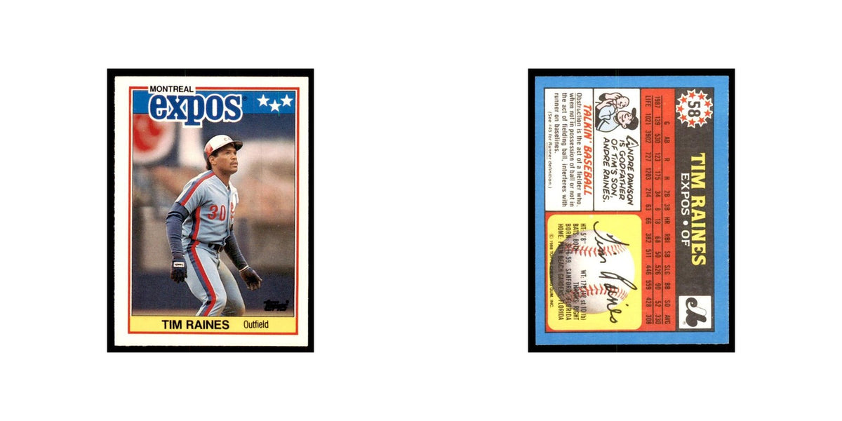 1988 Topps American Tim Raines Baseball Cards #58