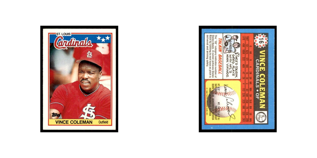 1988 Topps American Vince Coleman Baseball Cards #16.0