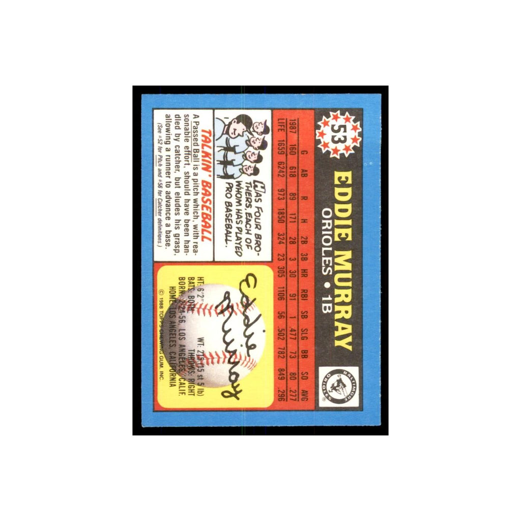 1988 Topps American Eddie Murray Baseball Cards #53.0