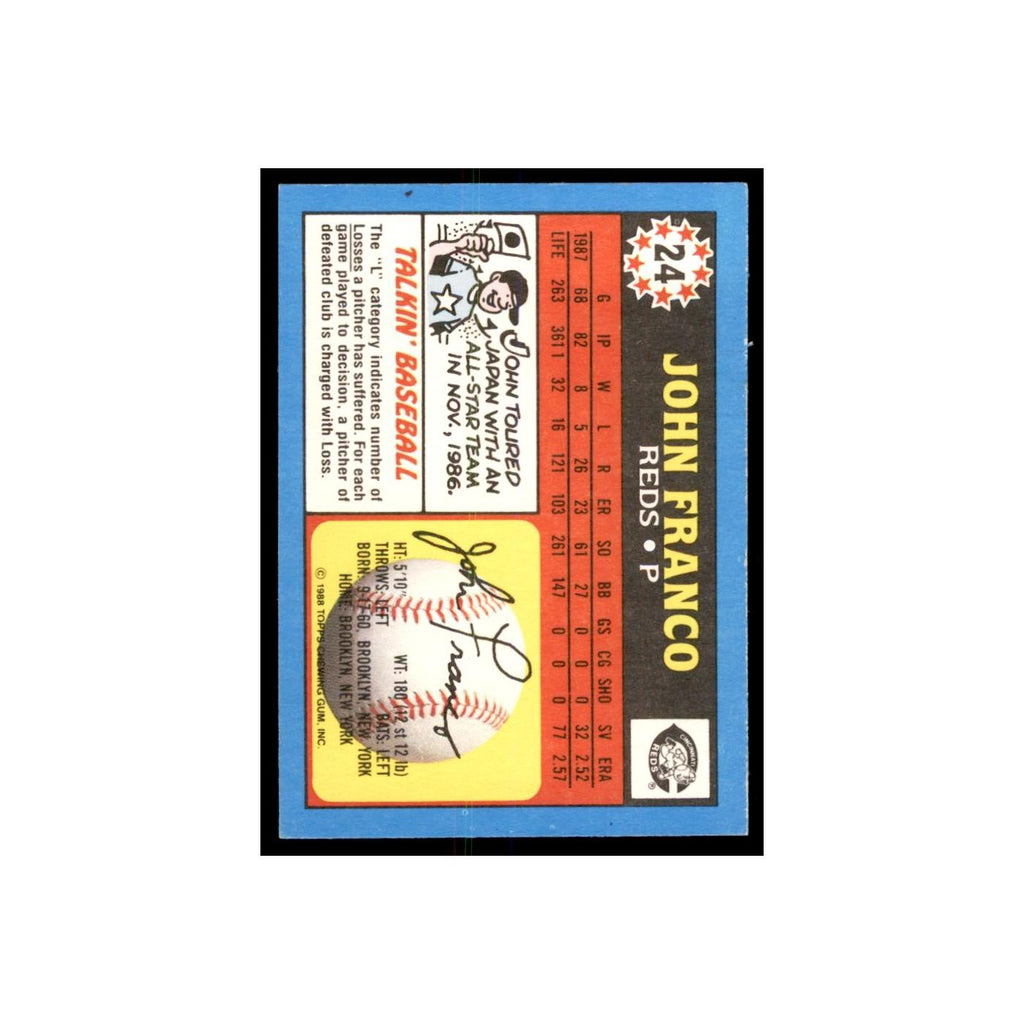 1988 Topps American John Franco Baseball Cards #24.0