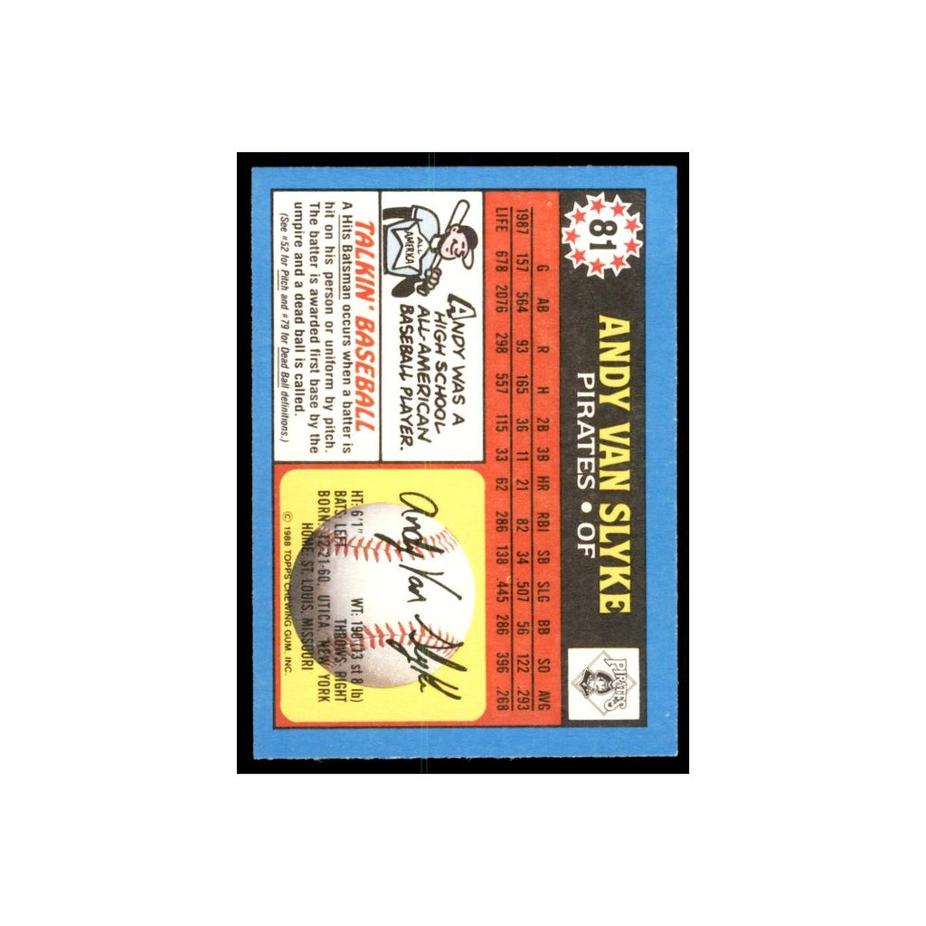 1988 Topps American Andy Van Slyke Baseball Cards #81.0