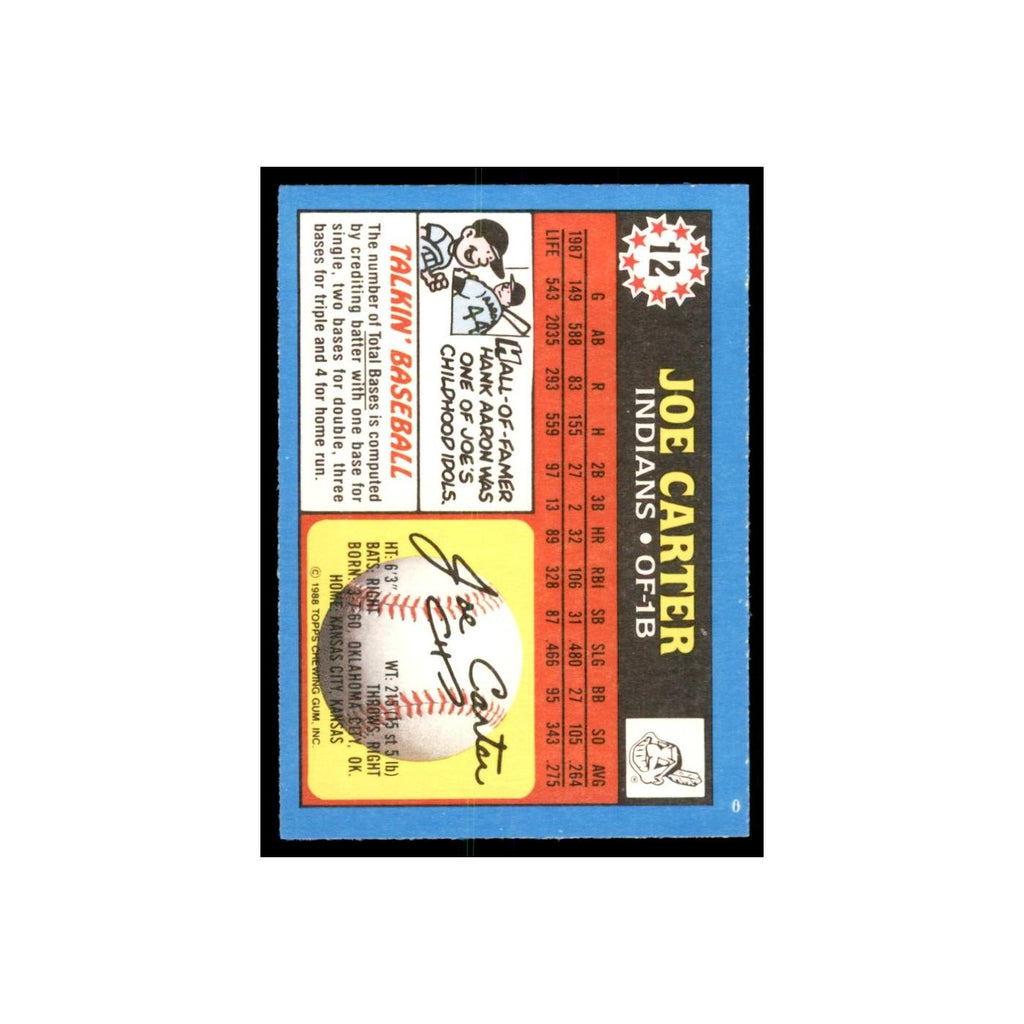 1988 Topps American Joe Carter Baseball Cards #12.0