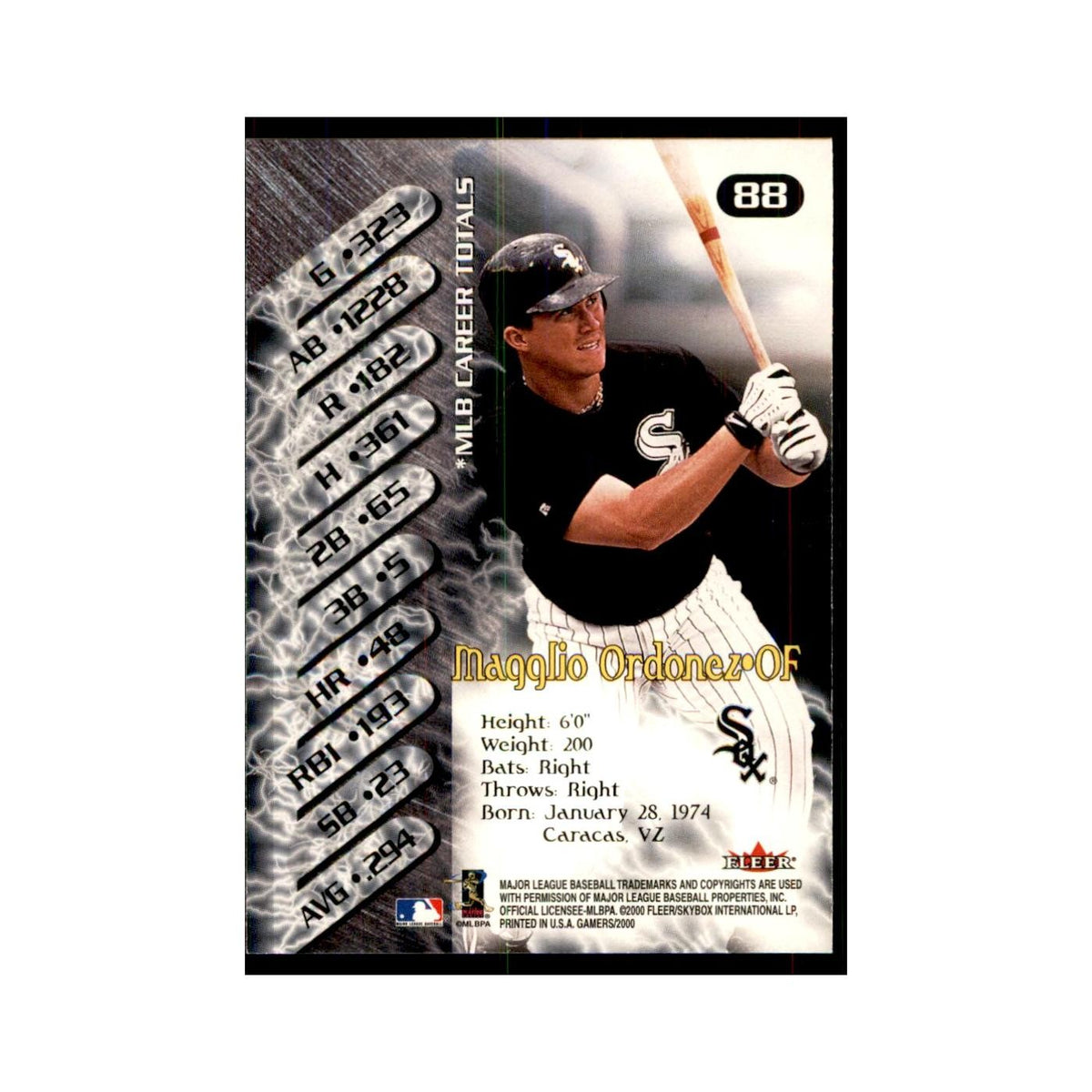 2000 Fleer Gamers Magglio Ordonez Baseball Cards #88