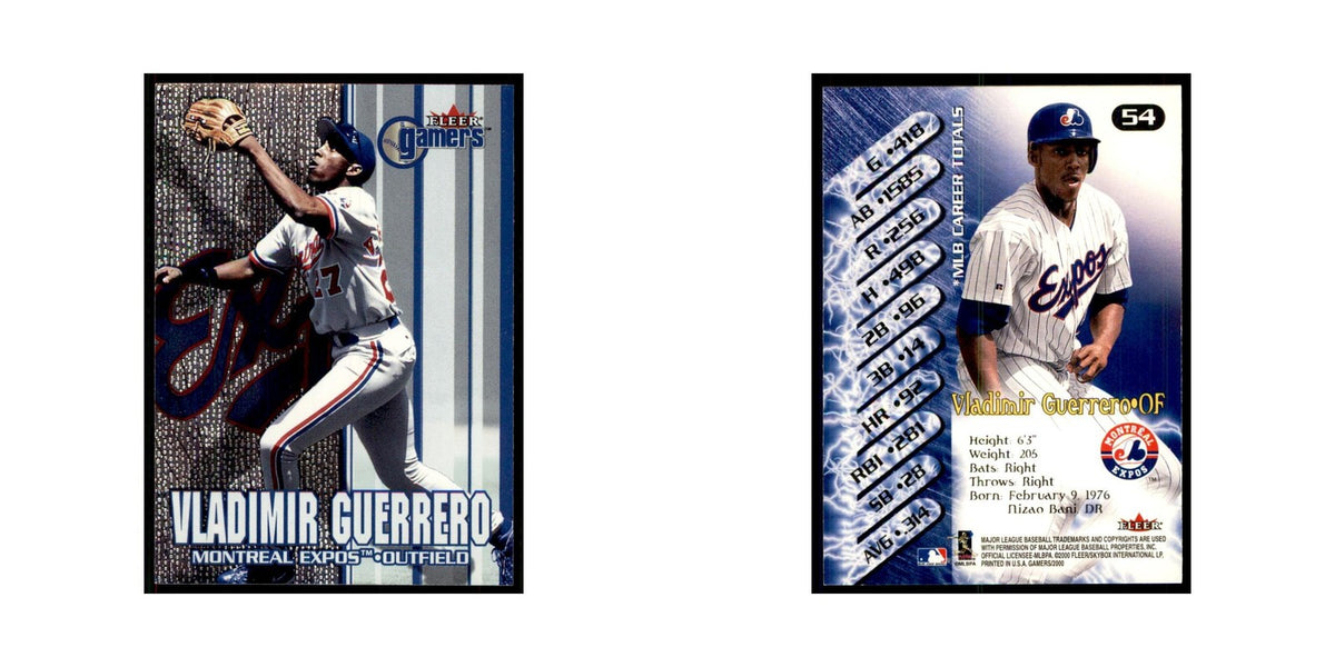 2000 Fleer Gamers Vladimir Guerrero Baseball Cards #54