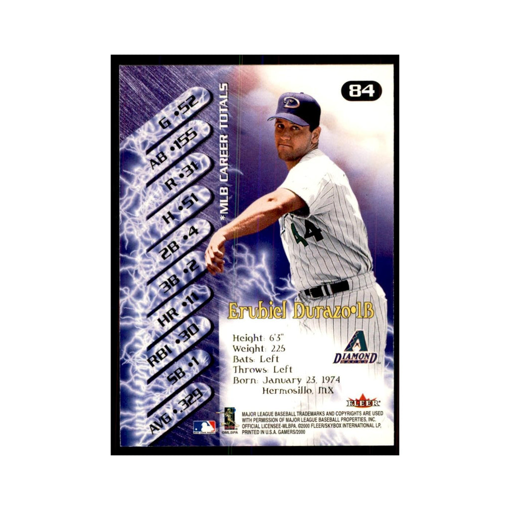 2000 Fleer Gamers Erubiel Durazo Baseball Cards #84