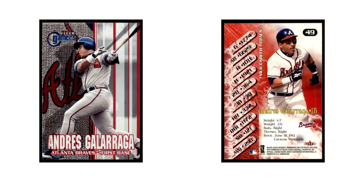 2000 Fleer Gamers Andres Galarraga Baseball Cards #49