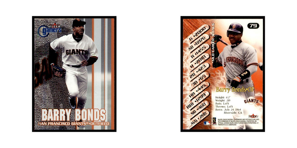 2000 Fleer Gamers Barry Bonds Baseball Cards #79