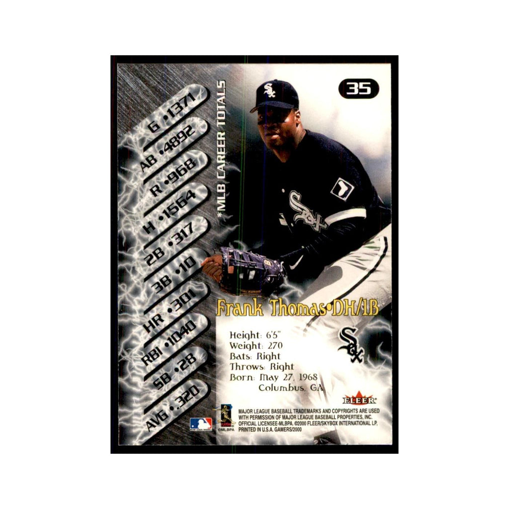 2000 Fleer Gamers Frank Thomas Baseball Cards #35