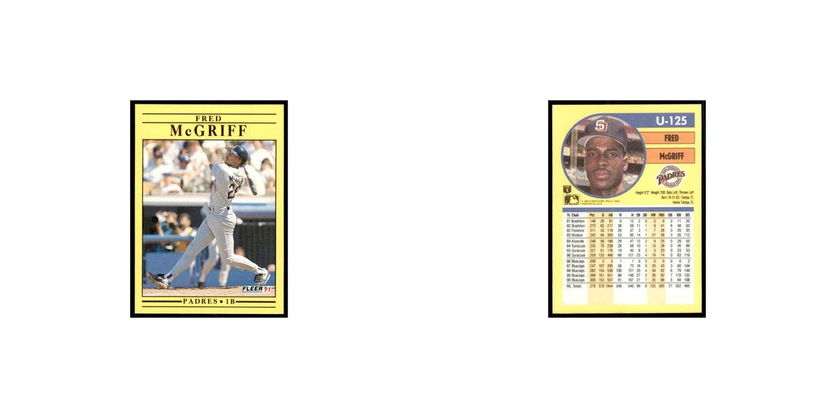 1991 Fleer Update Fred McGriff Baseball Cards #U-125