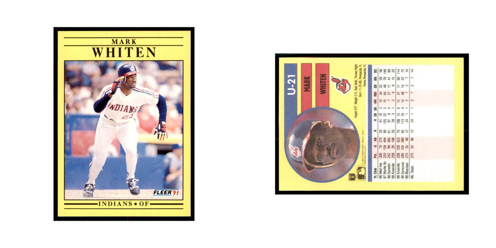 1991 Fleer Update Mark Whiten Baseball Cards #U-21