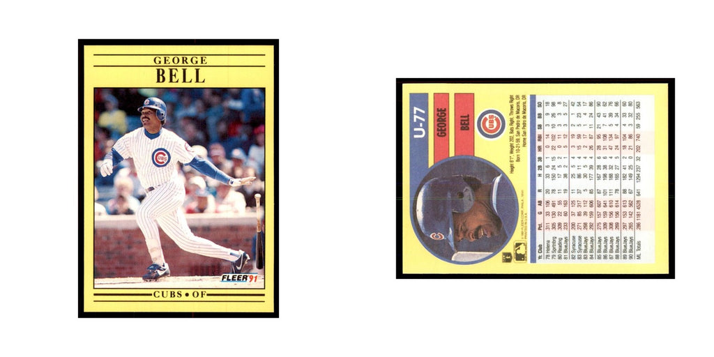 1991 Fleer Update George Bell Baseball Cards #U-77