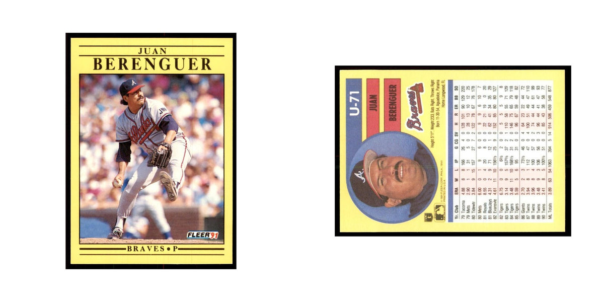 1991 Fleer Update Juan Berenguer Baseball Cards #U-71