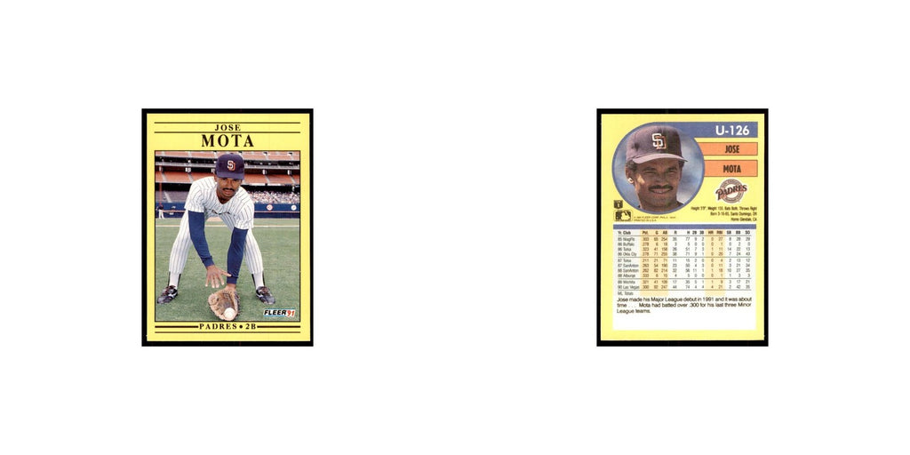 1991 Fleer Update Jose Mota Baseball Cards #U-126