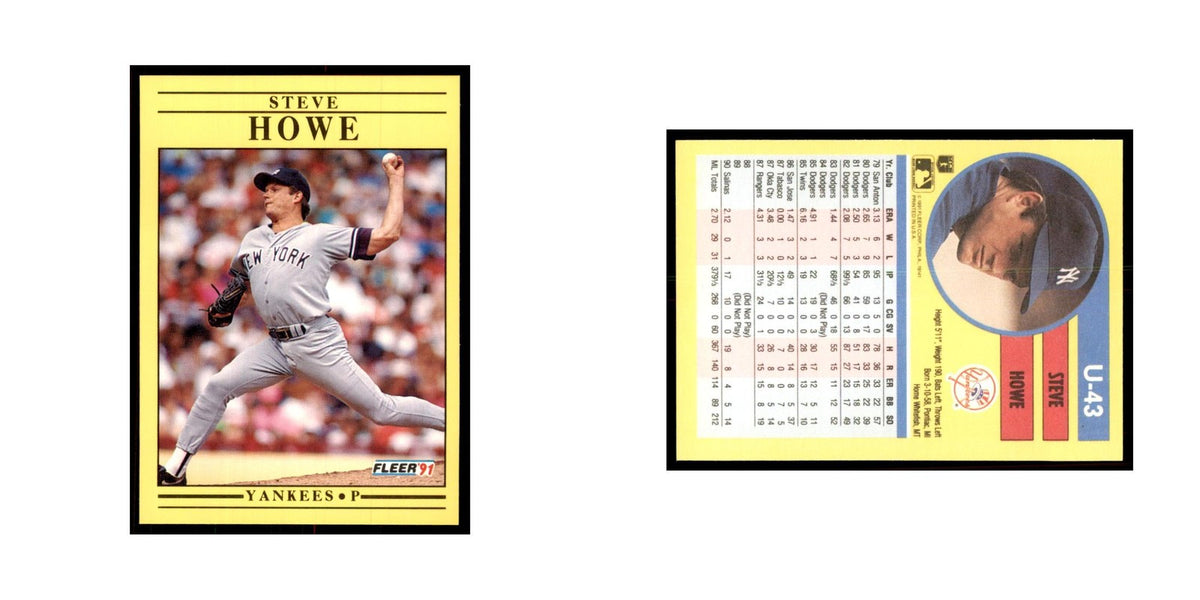 1991 Fleer Update Steve Howe Baseball Cards #U-43