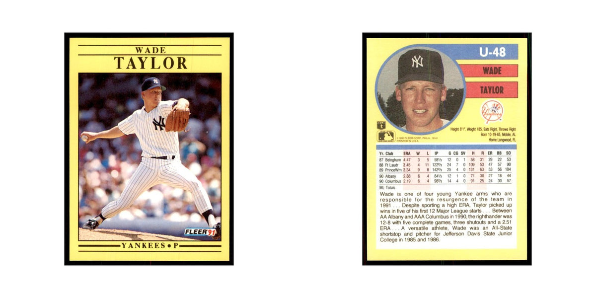 1991 Fleer Update Wade Taylor Baseball Cards #U-48