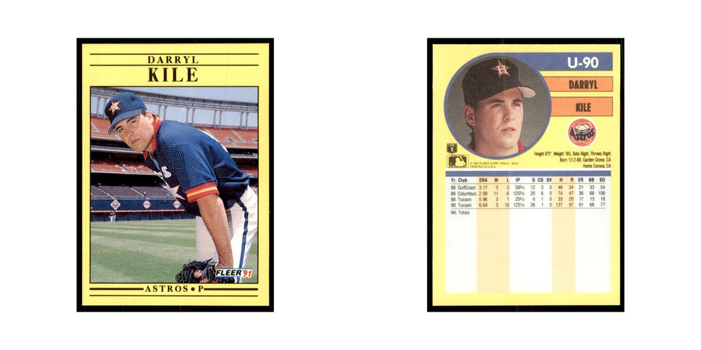1991 Fleer Update Darryl Kile Baseball Cards #U-90