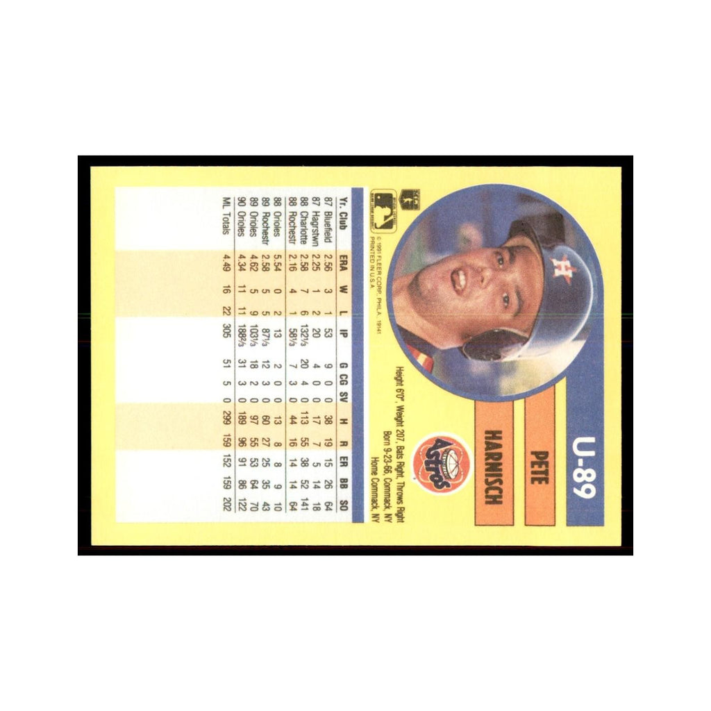 1991 Fleer Update Pete Harnisch Baseball Cards #U-89