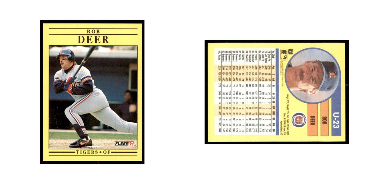 1991 Fleer Update Rob Deer Baseball Cards #U-23