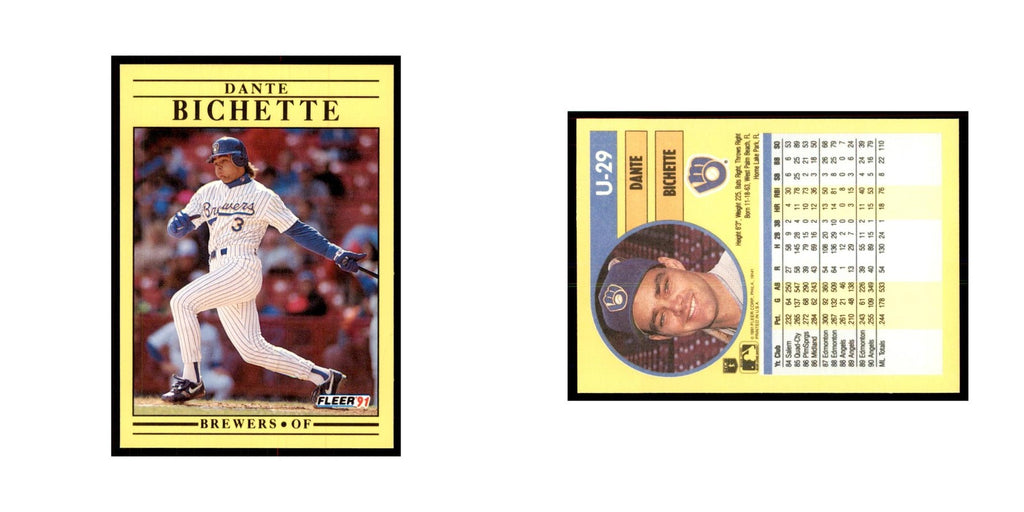 1991 Fleer Update Dante Bichette Baseball Cards #U-29