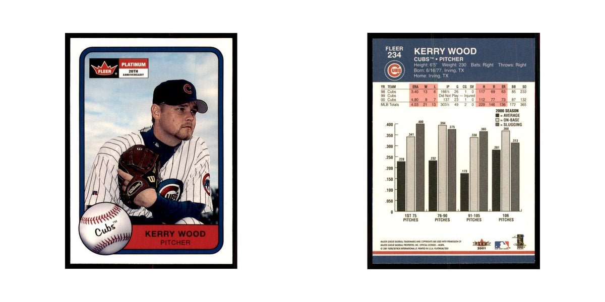 2001 Fleer Platinum Kerry Wood Baseball Cards #234