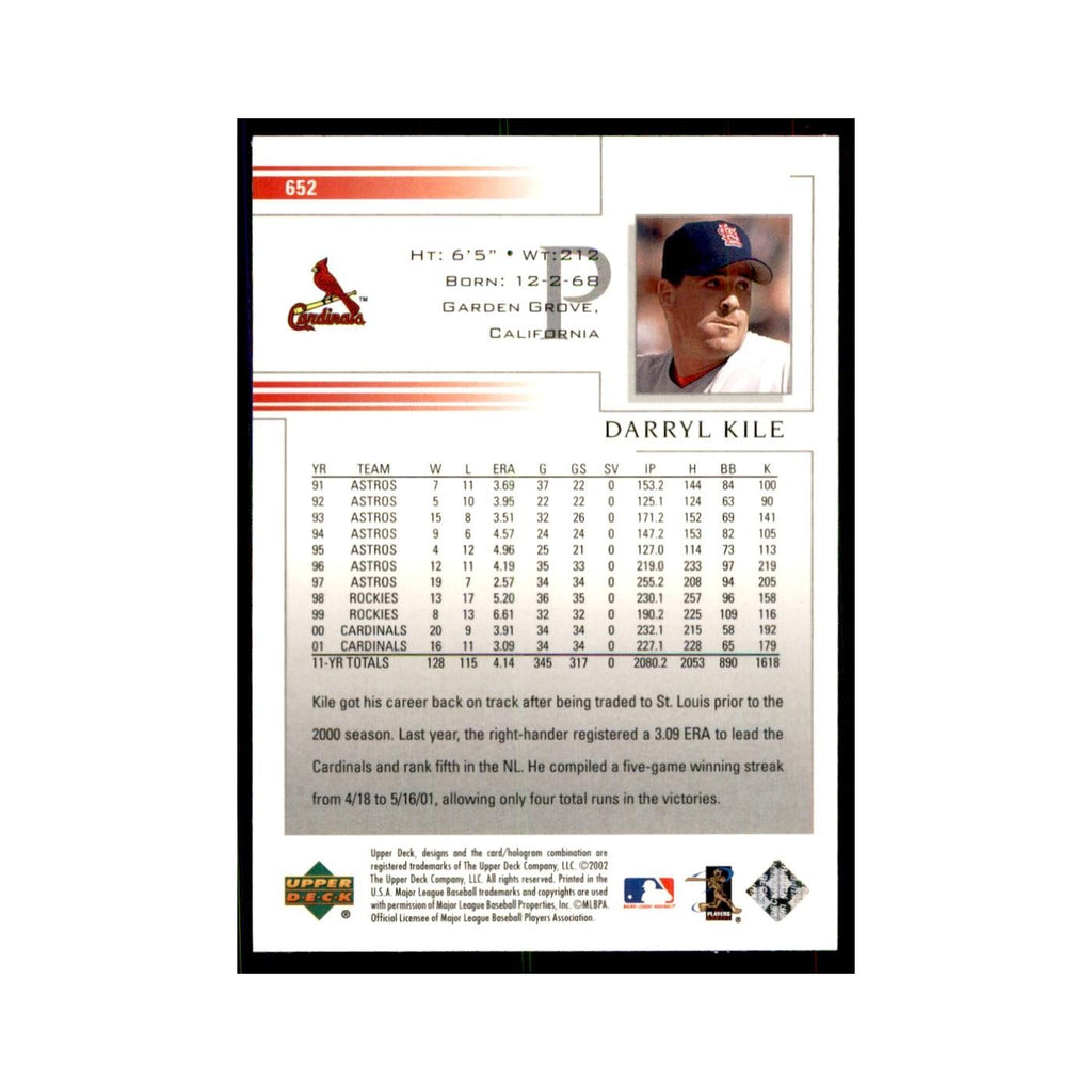 2002 Upper Deck Darryl Kile Baseball Cards #652